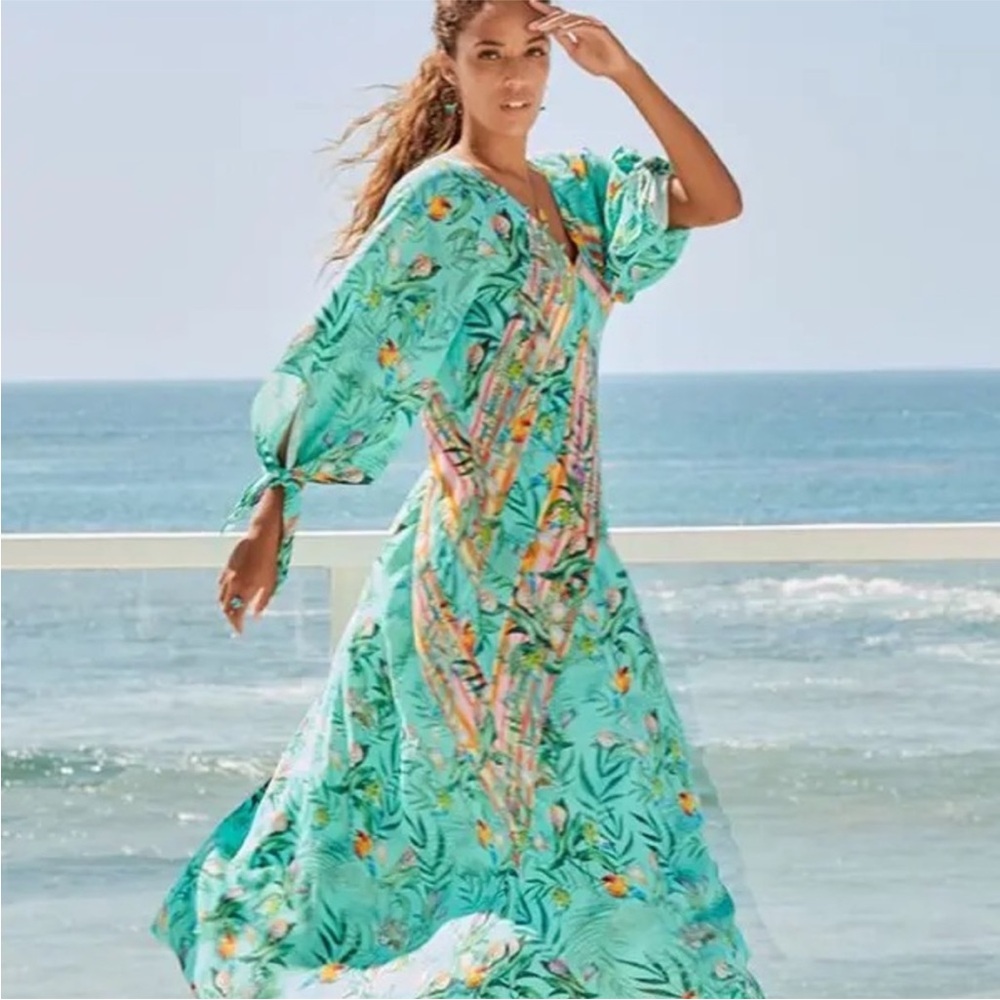 Johnny Was Taina Paneled Cover Up Maxi Dress Size S - Picture 3 of 13